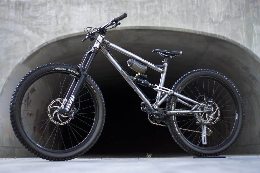 steel full suspension linkage mtb frame trail bike enduro mullet