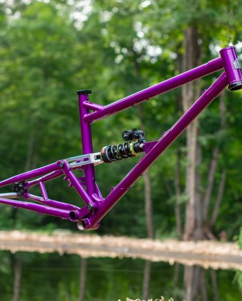 violet steel full suspension chromoly trail mountain bike frame 16