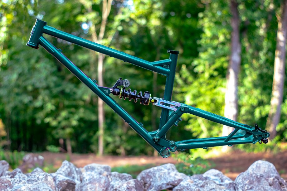 steel full suspension chromoly trail mountain bike frame teal 2
