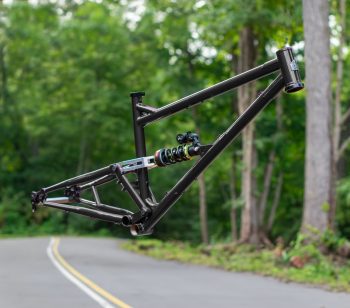 black steel full suspension chromoly trail mountain bike frame 2